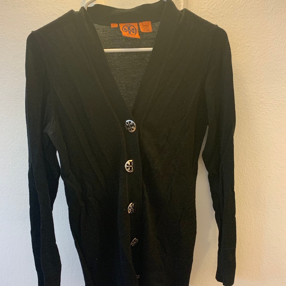 TORY BURCH BLACK CARDIGAN